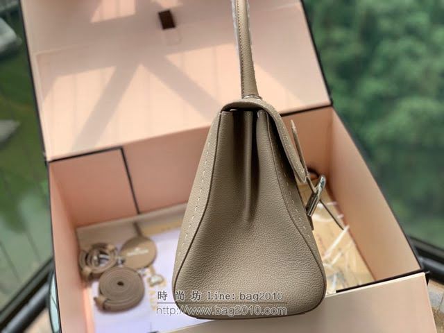 DELVAUX女包 德爾沃比利時單肩包 純手工蜜蠟縫線 德爾沃女手提包 女手拎包 DF0028手縫淺灰 Delvaux斜挎包  fcs1392
